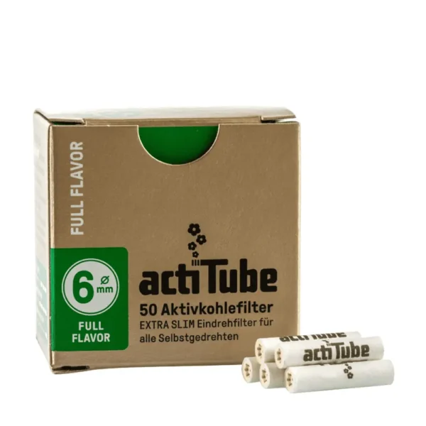 actitube activ charcoal slim 6mm diameter filters box 50pcs in box 1